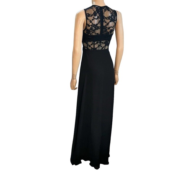 Marciano Jasmeen Maxi Dress Lace Chiffon Black Nude Sleeveless - Picture 5 of 9